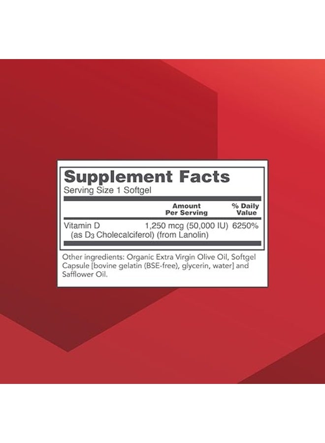 Protocol For Life Balance Vitamin D3, Clinical Potency, 1,250 mcg (50,000 IU), 12 Softgels - Image 2